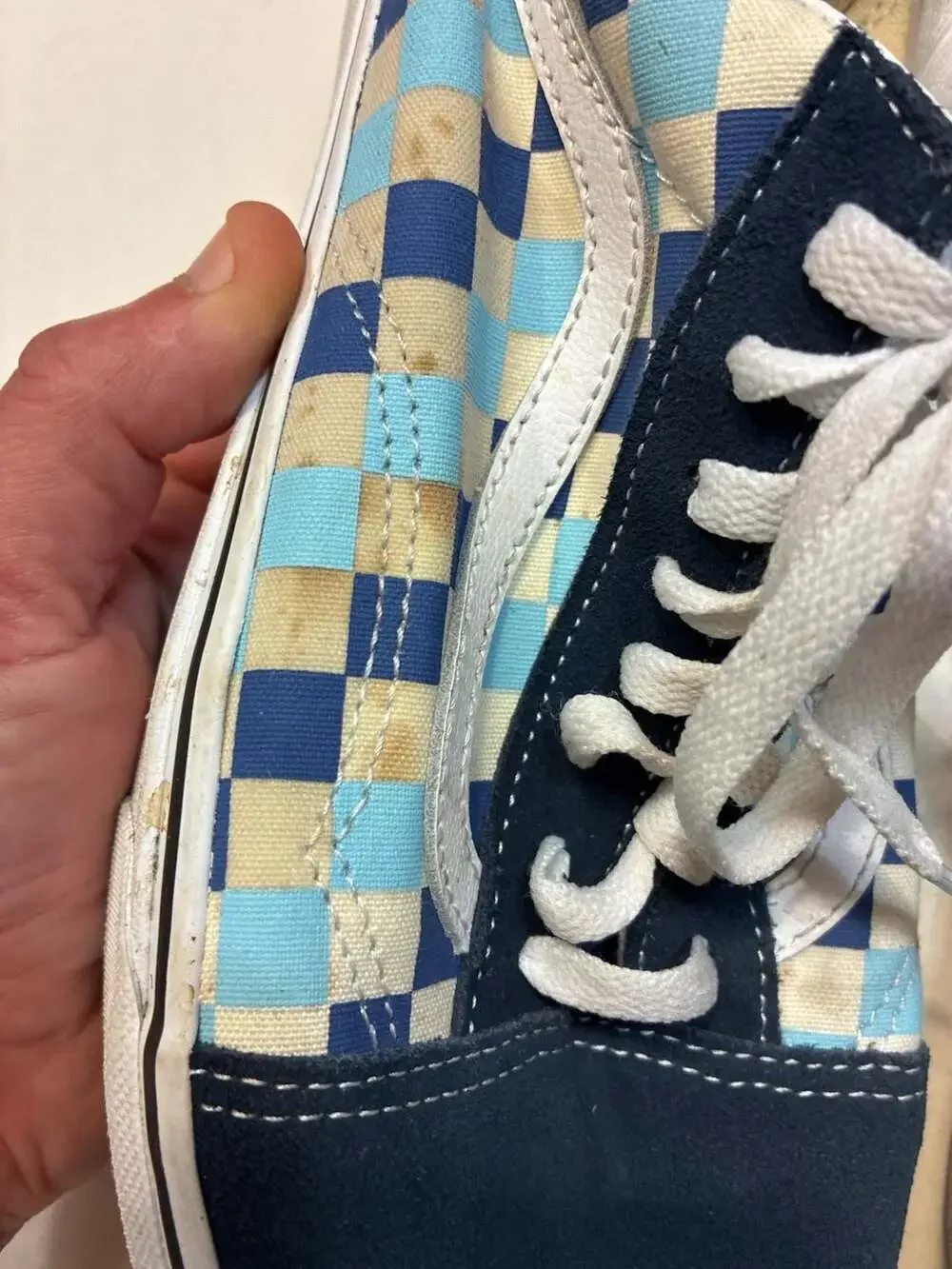 Vans Old Skool Blue Topaz Checkerboard Skate Shoes